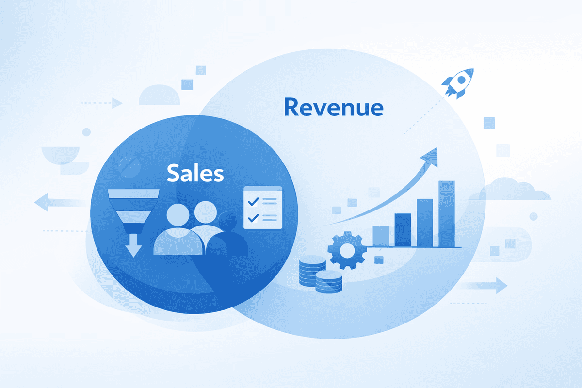 Sales enablement vs revenue enablement diagram