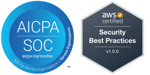 SOC 2 and AWS certified security badges